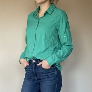 Arc'teryx Womens Green Outdoor Button Up Shirt Size Medium
